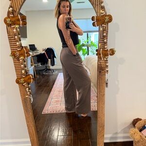 Elegant Taupe Wide-Leg Pants